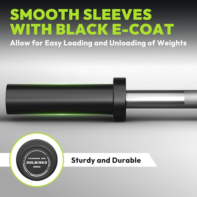 HANDBODE Olympic Barbell, 4FT, 5FT, 6FT & 7FT Weight Bar, Multiple Options | 2-Inch Needle Bearings, Hard Chrome Coating, Knurled Grip, Powerlifting, Bench Press, Deadlift, Squat, Hip Thrusts And Cleans