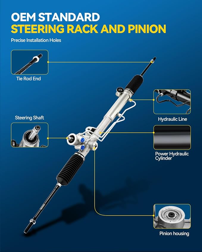 PHILTOP Power Steering Rack and Pinion Compatible with Chevy Camaro 1998-2002 All Models, Pontiac Firebird 1998-2002 All Models, Hydraulic Rack and Pinion Replace 22-185