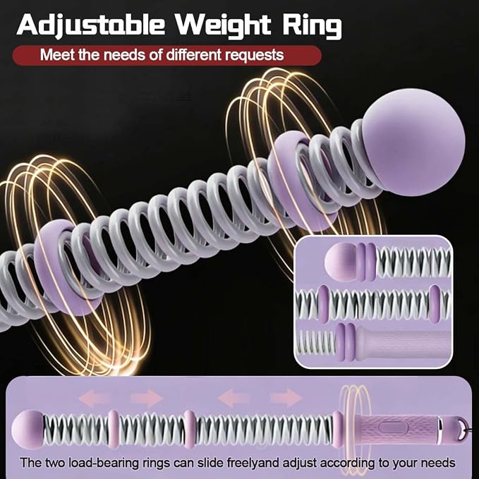 Weighted Ropeless Battle Rope for Home Gym, Workout Exercise Rope for Strength Building, HIIT and Low-Impact Aerobic Training for Men & Women Purple