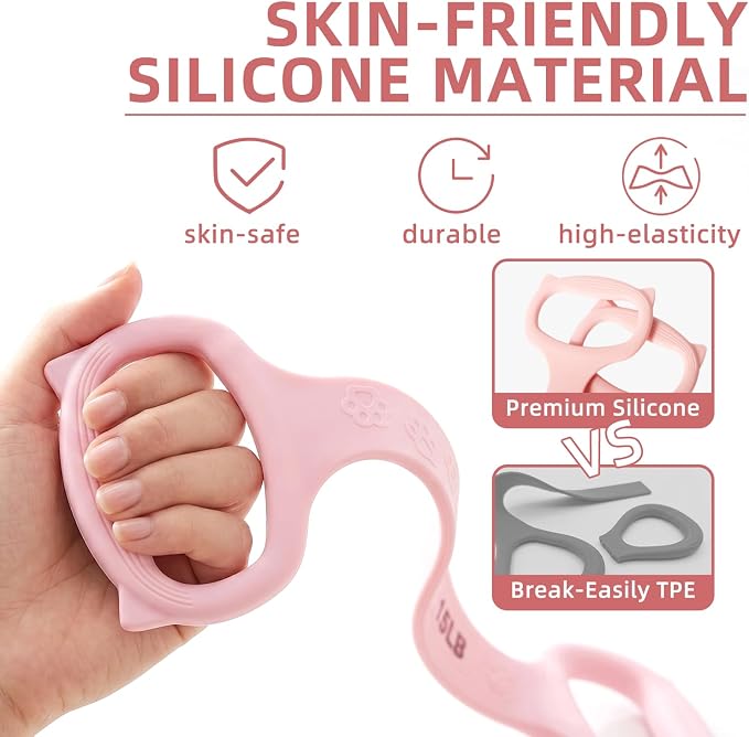 Figure 8 Resistance Band with Handles: 2 Pack Silicone Stretch Bands for Yoga, Pilates, Home Workout - 15LB 25LB Exercise Band Set for Arms, Back & Shoulder