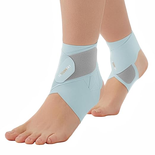 Ultra Thin Ankle Wraps Ankle Brace for Men ＆ Women, Adjustable Ankle Straps for Arch, Sprained Foot, Tendinitis, Football, Basketball, Running（Azure, 2 Pack）