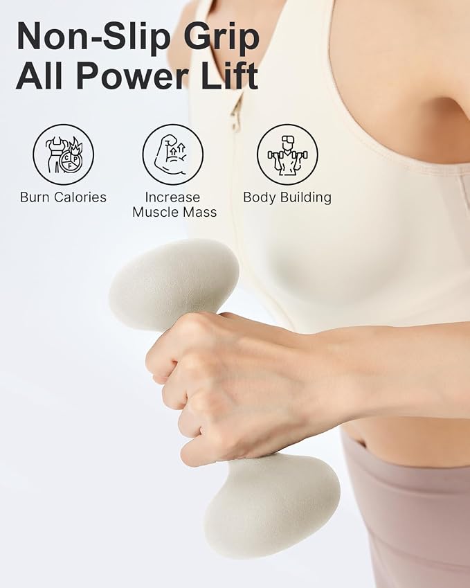 YOTTOY Dumbbell Set of 2,2-15 Pound Hand Weights for Women, Non-Slip Hand Weights for Home Gym, Strength Training, and Full-Body Workouts