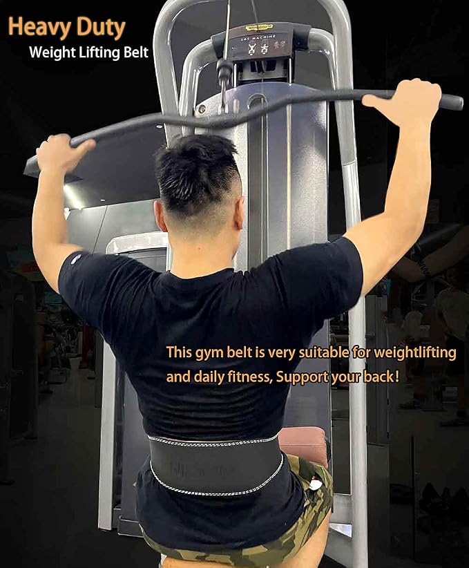 Leather Weight lifting Belt for Men 6in Gym Training Fitness Belt | Men Weight lifting Belts 6 Inch Padded Lumbar Back Support Belt Workout Waist Brace for Weightlifting Training Fitness Belt