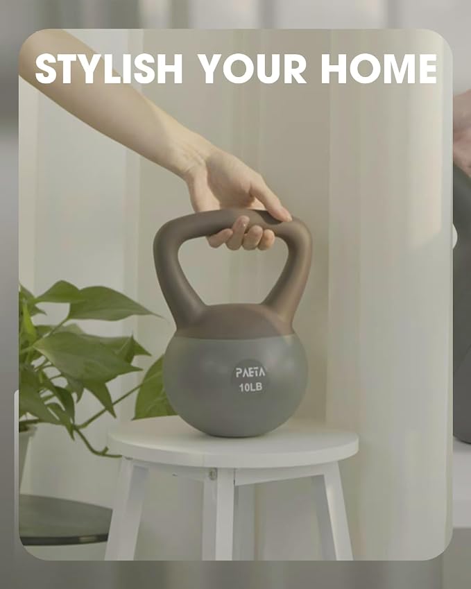 PAETA Soft Kettlebell for Home Fitness – Anti-Slip Grip & Wide Handle Design,Soft Kettlebell Set, Gentle Floor-Friendly Impact – 10lbs, 15lbs, 20lbs, for Home Functional Training