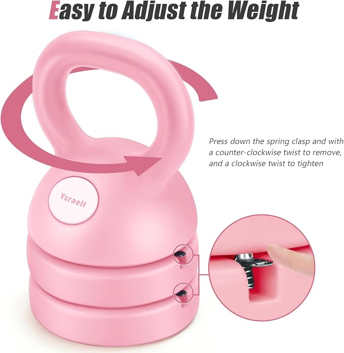 Adjustable Kettlebell Weight Set: 3-in-1 Kettlebells (5lbs 8lbs 12lbs) for Home Gym Full-Body Workout Strength Training Weight Loss | Good for Beginners