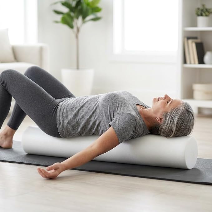 Medium/Firm White PE Foam Roller (18" Full Round)