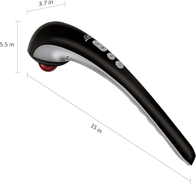 Snailax Cordless Handheld Back Massager - Rechargeable Percussion Massage with Heat, Deep Tissue Massager for Whole Body