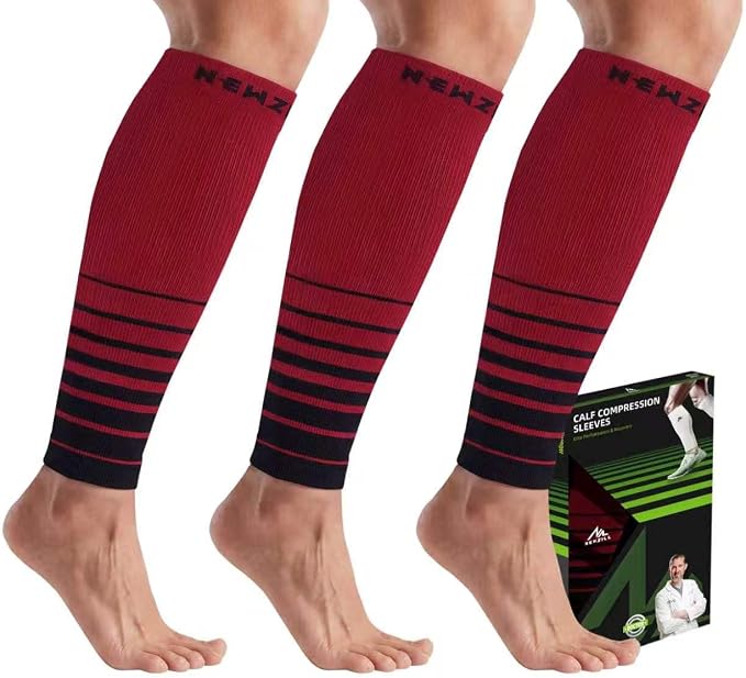 NEWZILL Compression Calf Sleeves (20-30mmHg) for Men & Women Perfect Option to Compression Socks for Running Travel Nursing