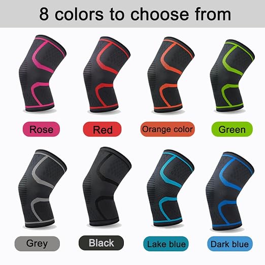 2-Pack Compression Knee Brace for Women & Men - Knee SupportSleeve for Running. Weightlifting,Meniscus Tear, Arthritis Pain Relief,Breathable Anti-Slip Sports Knee Sleeves(Lake Blue)