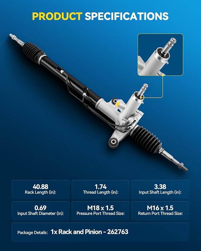 PHILTOP Power Steering Rack and Pinion Assembly for 2011 Civic | (Exc.Hybrid/Hybrid-L/Si Models) Replace No.262763, 53601SNAA62, 53601SNAA52