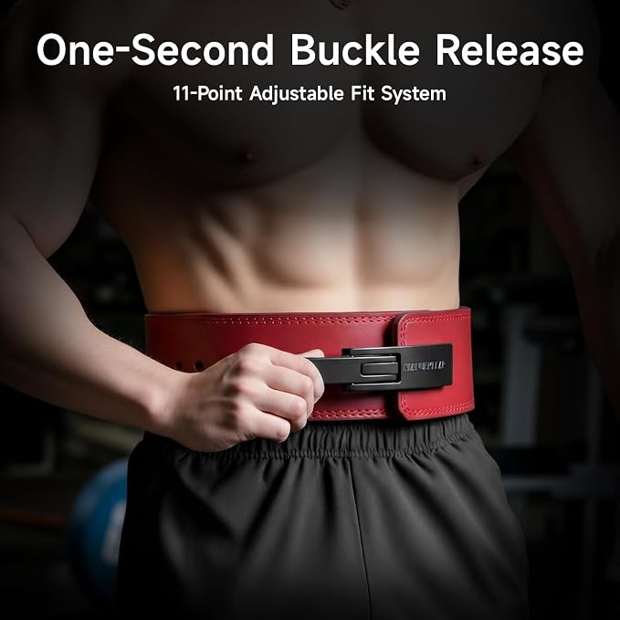 MANUEKLEAR 10mm Thick & 4inch Wide Weight Lifting Belt Lever, Lever Belt Weightlifting for Men and Women, Powerlifting Lever Gym Belt for Squat Deadlift Workout