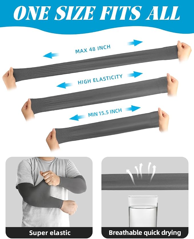 BHYTAKI Cooling Compression Arm Sleeves for Men Women,UPF50 UV Sun Protection Sleeves for Work Sport Tattoo Cover Up