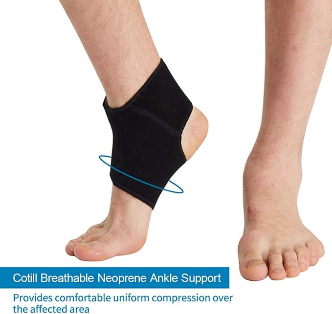 Cotill Ankle Support for Men and Women - Neoprene Breathable Adjustable Ankle Brace Sprain for Running, Basketball