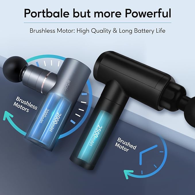 arboleaf Mini Massage Gun Deep Tissue, Portable Percussion Muscle Massager | Compact Full-Metal Design with Quiet Brushless Motor and Carrying Case for Easy Storage, Gym Use, and Travel