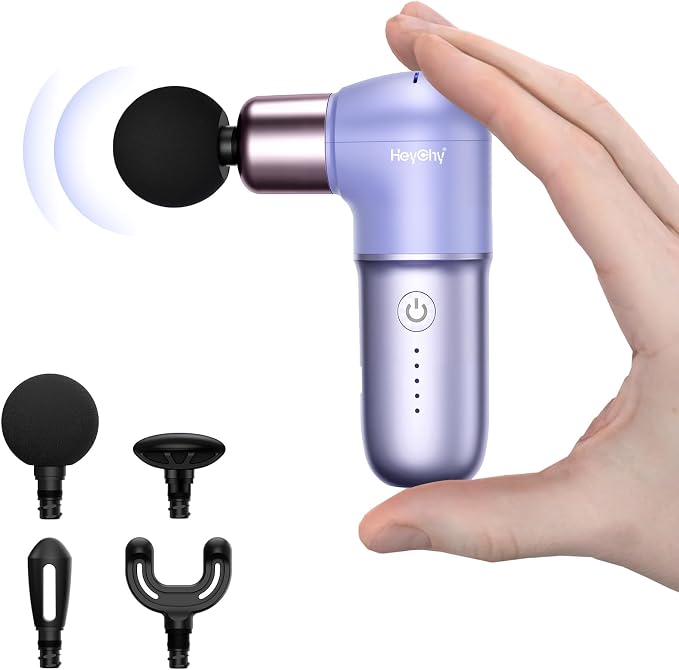Super Mini Massage Gun, Deep Tissues Percussion Muscle Massager | Compact Sports Travel Massage Gun, FSA Eligible Portable Massager Gun for Her Him, Handheld Massager Gun HSA Eligible Purple