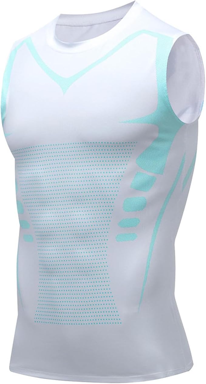 Compression Shirt Men Slimming Body Shaper Vest Crewneck Workout Tank Top | Tummy Control Undershirts, Gynecomastia Compression Shirts, Back Support, Sleeveless Muscle Shirts, Shaping Tank Top