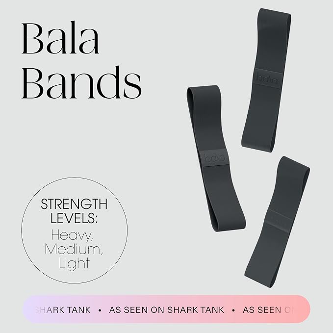 Bala Bands Resistance Bands, Non-Slip Fabric Exercise Bands | Non-Slip Ankle, Legs, Glutes & Booty Bands, Women & Men - Loop Workout Bands for Yoga, Pilates & Strength Training