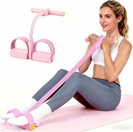 Pedal Resistance Bands with Handles, Upgrade 6-Tubes Elastic Bands for Exercise, Natural Rubber Foot Pedal Resistance Bands, Multifunction Fitness Bands for Abdomen, Waist, Arm, Leg, Pilates
