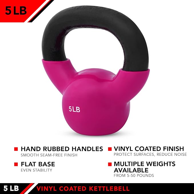 JFIT Kettlebell Weights Vinyl Coated Iron