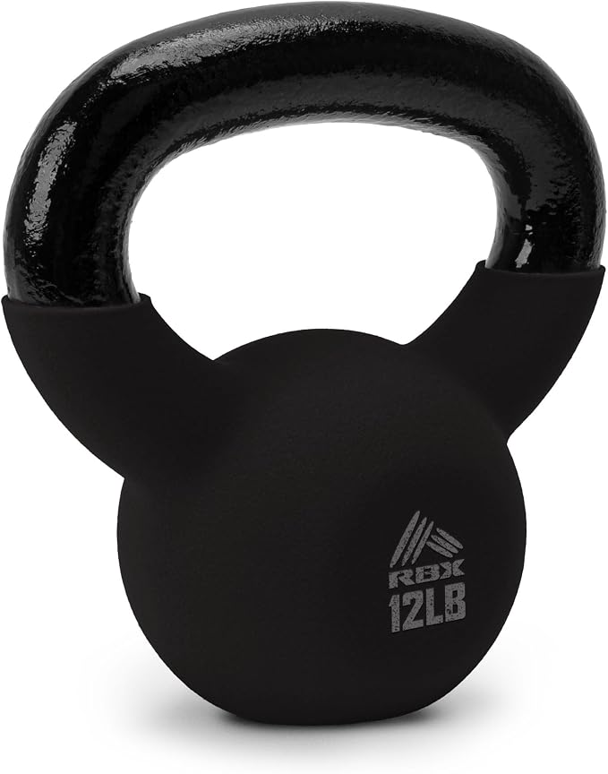 RBX Neoprene Kettlebell, Wide Handle, Iron Core, Flat Bottom, Great for All Fitness Levels