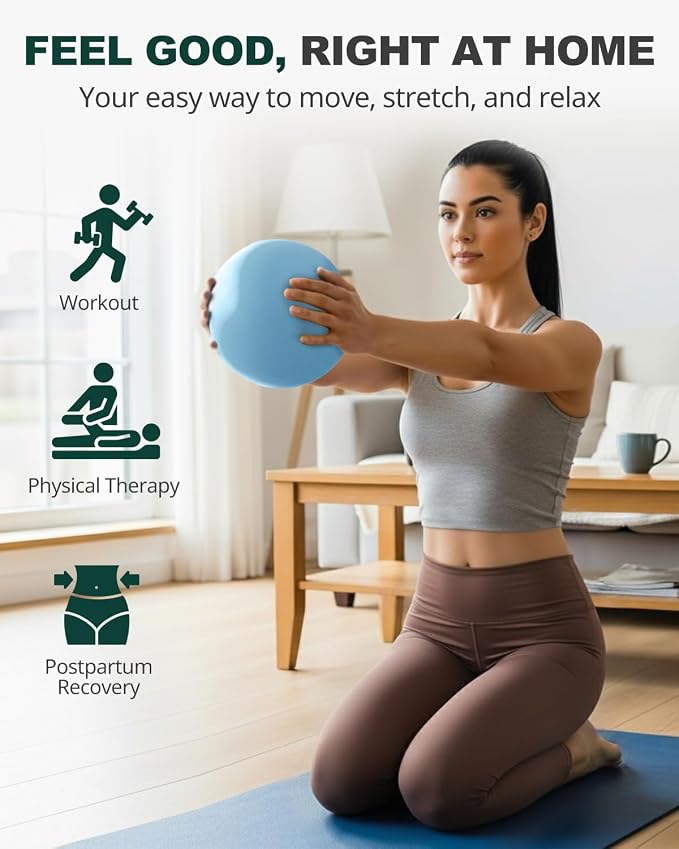 Trideer 9-Inch Pilates Ball, Small Exercise Ball Pilates Equipments for Yoga, Physical Therapy, Pregnancy, Postpartum, Core Training, Balance, Stability and Stretching