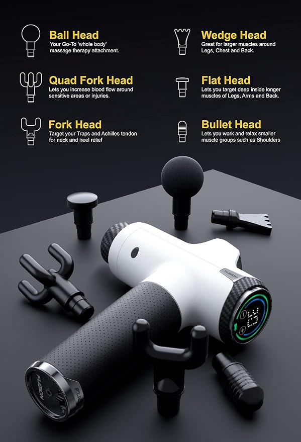 Deep Tissue Massage Gun for Athletes - Percussion Muscle Massager for Pain Relief and Relaxation - Chiropractor Body Massager