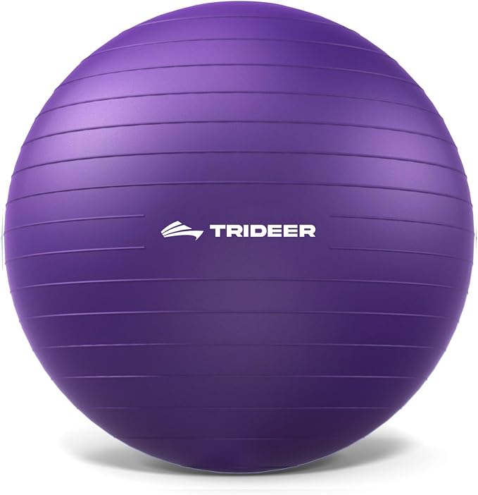 Trideer Yoga Ball for Exercise, Pilates, Core & Balance Training, Stability Ball for Pregnancy & Birthing Prep, Physical Therapy, Daily Stretching, Office Chair for Active Sitting, Quick Pump Included