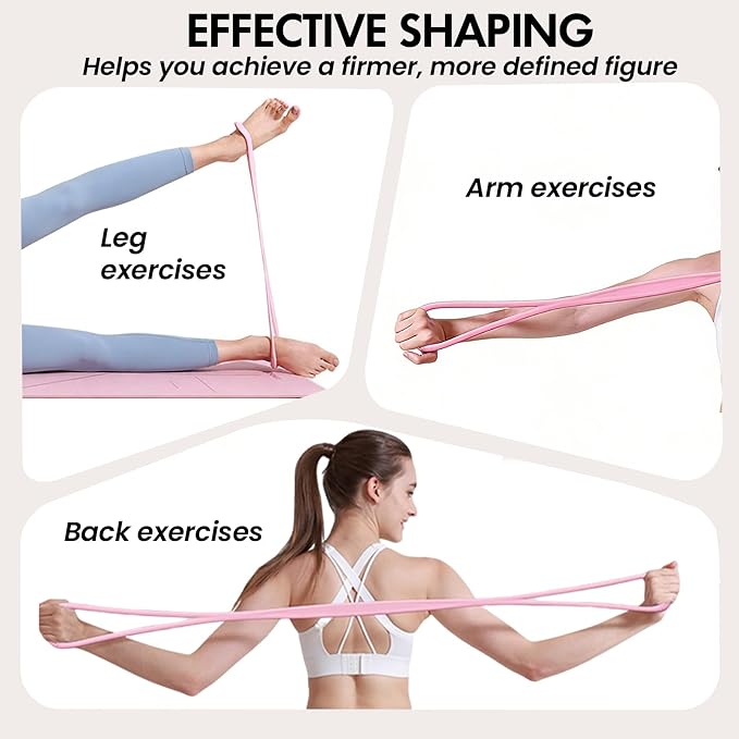 Figure 8 Resistance Band, Figure 8 Resistance Bands for Women Men,Resistance Band Figure for Working Out, Non-Slip Handles, Home Gym, Yoga & Physical Therapy
