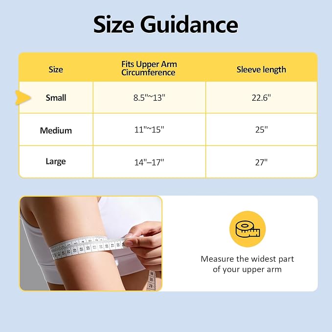 Comfytemp Air Compression Arm Massager for Circulation and Pain Relief, S | Recovery for for Tennis Elbow, Edema, Portable Full-Arm Compression Sleeve, Ideal for Men Women (Fits Upper Arm 8.5"~13")