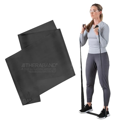THERABAND Professional Resistance Band, Black Level 5 Special Heavy, 5 ft | Portable, lightweight, latex. For desk, recovery, gym. Therapy, physical, fitness, strength.