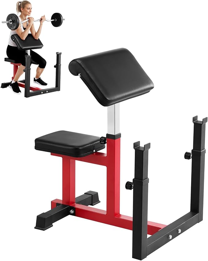 VEVOR Weight Bench with Leg Extension, Strength Training Benches, Max Load 440 LBS Home Gym Bench Fitness Equipment, Seated Arm Isolated Barbell Dumbbell Bicep Station, Workout Bench for Home Gym