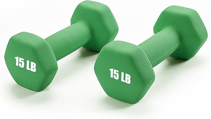 Portzon 8 Colors Options Compatible with Set of 2 Rubber Dumbbell Weight, 5-50 LB, Anti-Slip, Anti-roll, Hex Shape