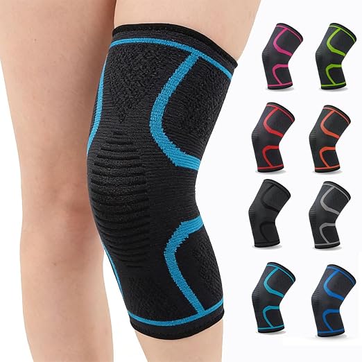 2-Pack Compression Knee Brace for Women & Men - Knee SupportSleeve for Running. Weightlifting,Meniscus Tear, Arthritis Pain Relief,Breathable Anti-Slip Sports Knee Sleeves(Lake Blue)
