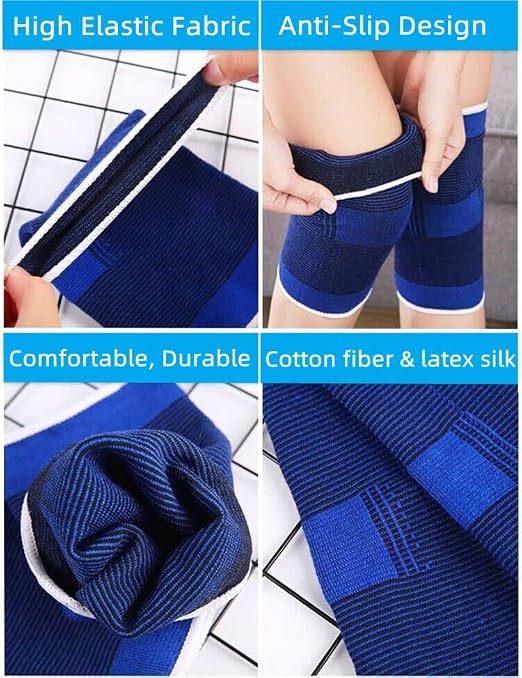 Knee Compression Sleeve For Women Men, Knee Braces for Knee Pain, Running Knee Brace, Knee Support For Knee Joint Pain (Blue)