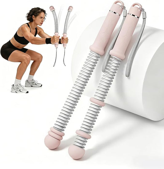 Pinailon Ropeless Battle Ropes Portable Cordless Strength Home Gym Pink | Workout Exercise Rope for Strength Building, Heavy Duty, HIIT & Low-Impact Aerobic Training for Men & Women