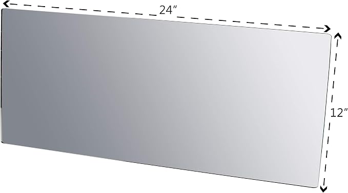 Marketing Holders Acrylic Mirror Sheet 12" x 24" Plexiglass Decorative Tile Reflective Surface Plate for Home Decor and Tabletop Retail Product Display Showcases