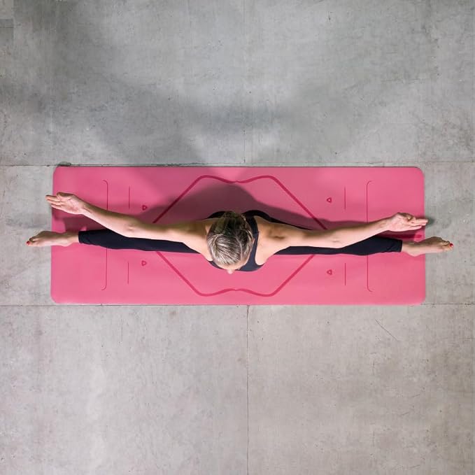 Liforme Classic Yoga Mat - Posture Alignment Design, Advanced Non-Slip Grip | Eco-friendly, Non-Toxic, Sweat-Resistant, long, wide, 4.2mm thick mat for comfort, recommended for Hot Yoga, Free Yoga Bag