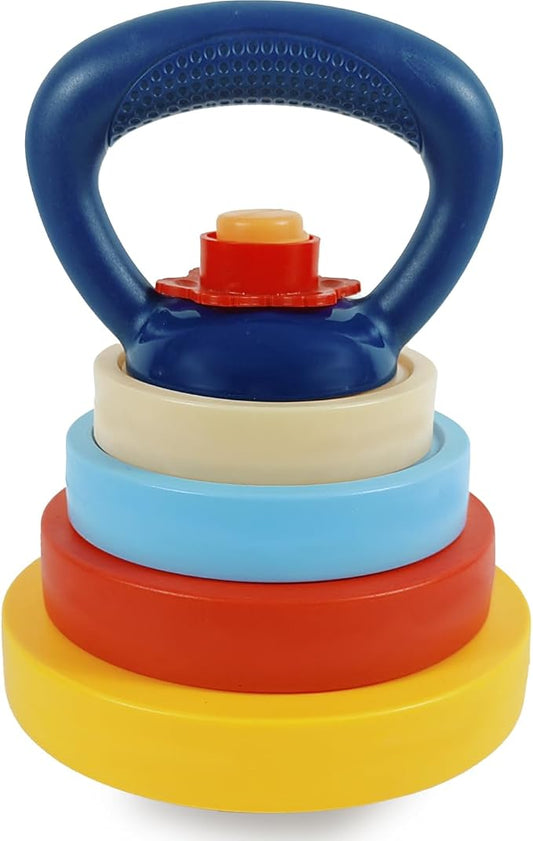 Kids Kettlebell - Fun Exercise Equipment and Stacking Toy Weights - Toddler Gym Workout Toys and Fitness Games - Cool Baby Sports Stuff for Boys and Girls - Adjustable Weight