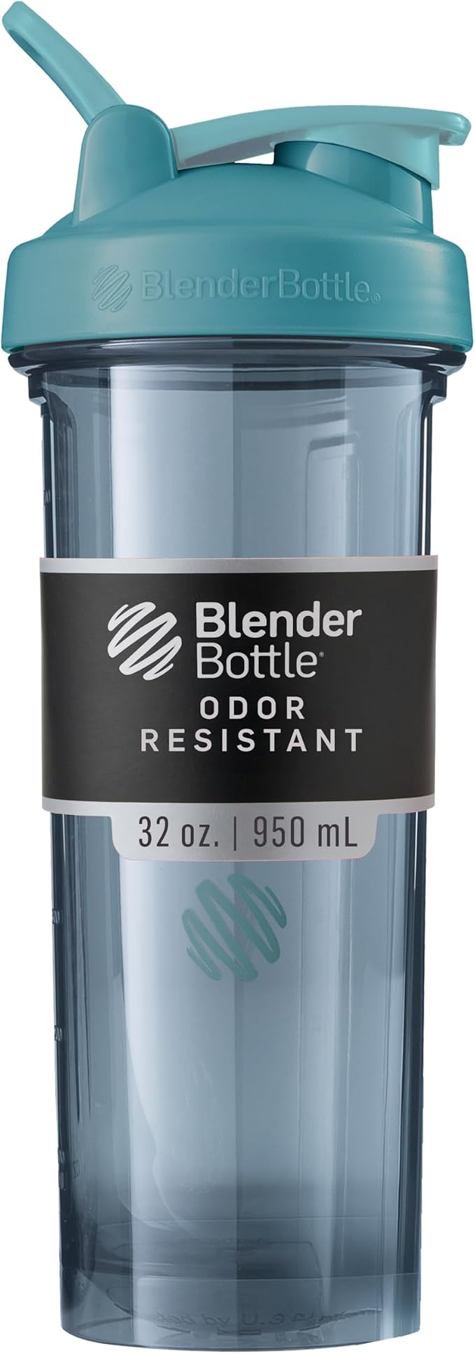 BlenderBottle Shaker Bottle Pro Series Perfect for Protein Shakes and Pre Workout, 32-Ounce, Cerulean Blue