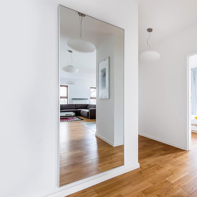 Fab Glass and Mirror Custom Cut to Size Mirror Panels - 1/8" Thick Seamed Edge Mirror Cut to Size, Frameless Full Length Wall-Mounted Mirror for Bedroom, Living Room