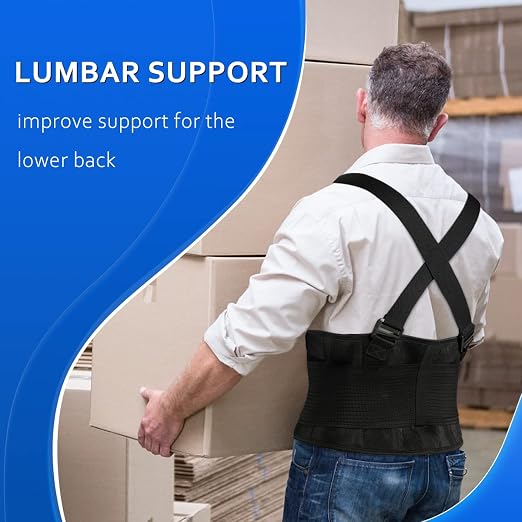 Back Brace Lumbar Back Support Belt for Women and Men - Lower Back Pain Relief - Heavy Lifting Support with Removable Adjustable Belt for Moving and Warehouse,XL/2XL(37"-45")