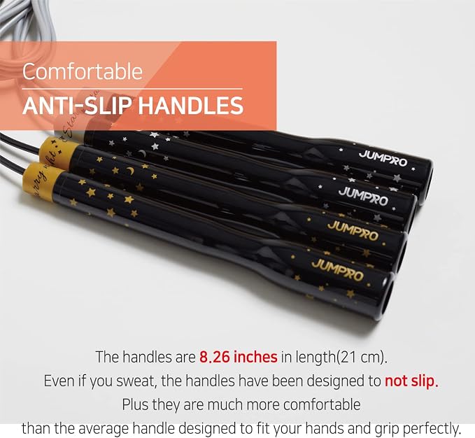 Skipping Jump Rope for Fitness Workout - Light Weight, Adjustable, Tangle Free, Excellent line control for Cardio Boxing, CrossFit, Training Exercise All Ages and Gender ( Special Luxury, KA-220, Made in Korea)