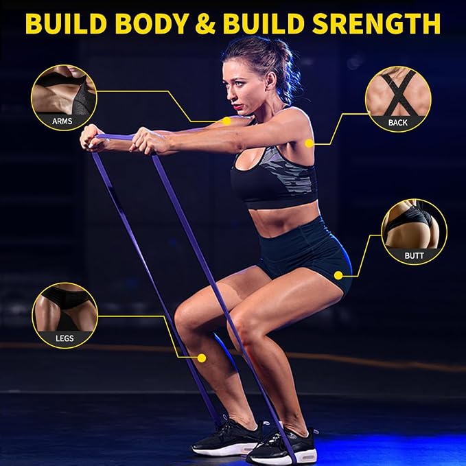 ROSAPOAR Resistance Band Pull up Band Fitness Exercise Bands Natural Latex for Workout Body Stretch Powerlifting Band Fitness Sport Training at Home/The Gym