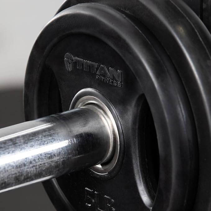 Titan Fitness Grip Plates, Cast Iron and Rubber Coating