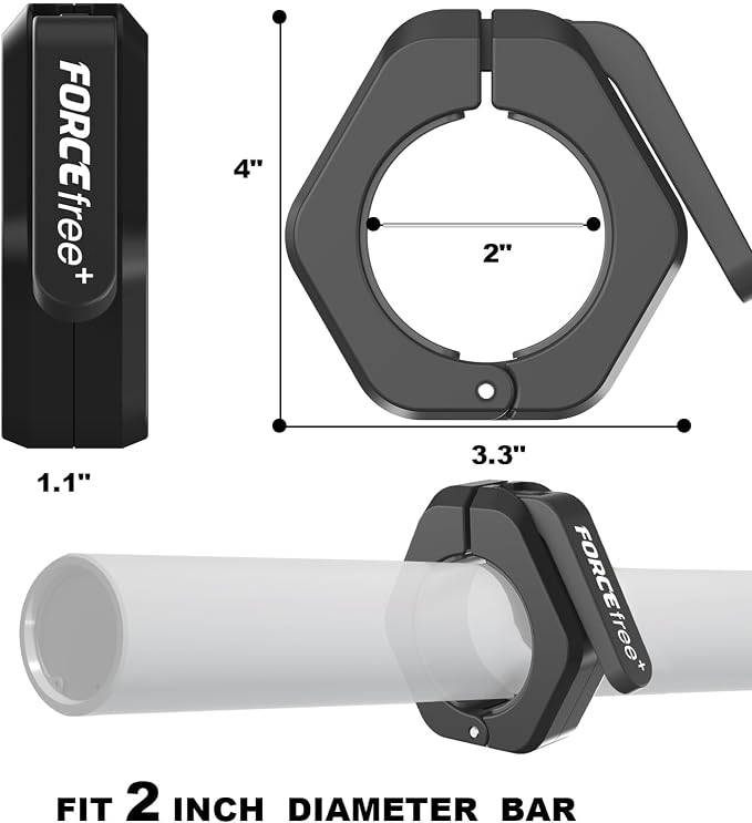 Barbell Clips (Pair), Barbell Clamps, Quick Release Olympic Barbell Clamps with Anti Slip TPR Grip, Barbell Collars for Secure Weightlifting & Powerlifting