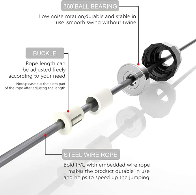 Redify Adjustable Jump Rope,Jump Ropes for Fitness for Men Women | ﻿Workout and Exercise,Cardio,Boxing,Weight Loss,Speed Rope,Slim Body at Home School Gym,Suitable for All Ages