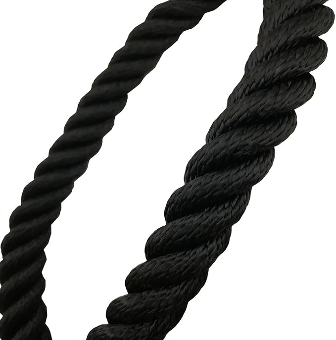 Aoneky 25ft Battle Rope, 7/8" Diameter Nylon Training Rope with Rubber Handles, for Home Gym Fitness Workout, Beginner & Youth Exercise Equipment