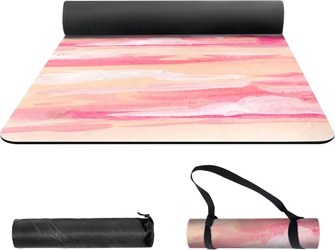 nuveti Yoga Mat Print Extra Thick TPE Non Slip Fitness Exercise Mat with Carrying Bag,72"x24" Extra Thick 6MM Exercise & Workout Mat for Yoga, Pilates Fitness and Floor Exercises