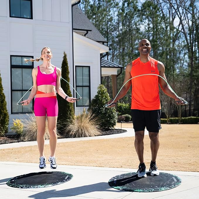 Crossrope AMP Smart Jump Rope Set with Interchangeable Weighted Ropes | Bluetooth-connected handles with 1/4, 1/2 & 1 lb ropes for app-guided cardio, HIIT, and strength workouts. Membership Req.