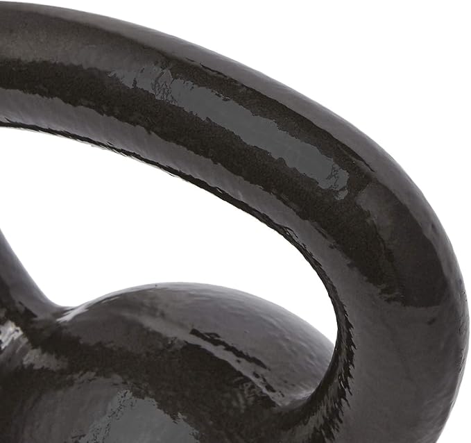 Amazon Basics Cast Iron Kettlebell for Strength Training, Textured Wide Handle, Black